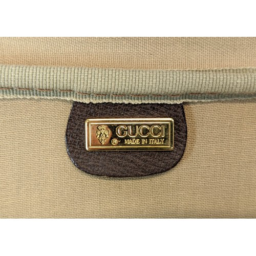 25A - GUCCI VINTAGE SUITCASE, buckle closure with iconic green and red web detailing, leather top handle, ... 