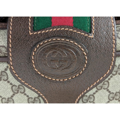 25A - GUCCI VINTAGE SUITCASE, buckle closure with iconic green and red web detailing, leather top handle, ... 