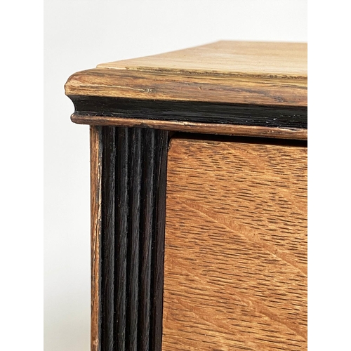 237 - ART DECO CHESTS, a pair, limed oak each with two drawers and ebonised detail, 60cm x 63cm H x 43cm. ... 