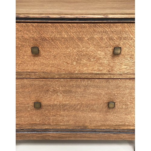 237 - ART DECO CHESTS, a pair, limed oak each with two drawers and ebonised detail, 60cm x 63cm H x 43cm. ... 