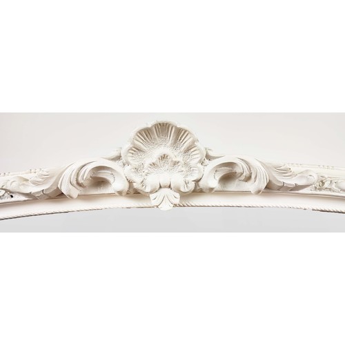 452 - OVERMANTLE WALL MIRROR, Continental style, white painted frame.