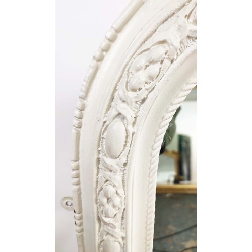 452 - OVERMANTLE WALL MIRROR, Continental style, white painted frame.