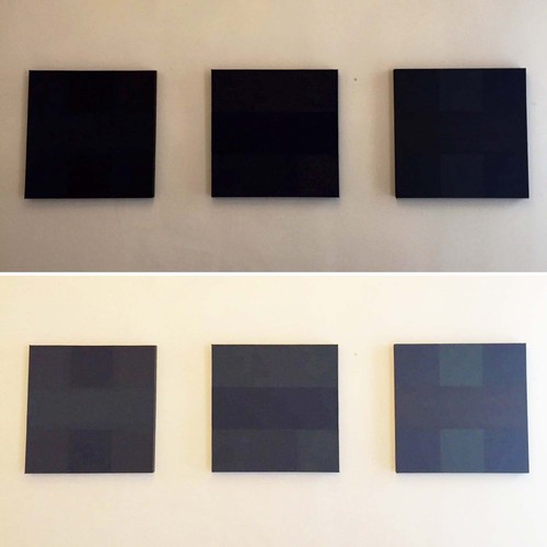 56 - THE TRINITY BY ABE (1976), A trio of captivating chromatic black paintings paying homage to, and in ... 