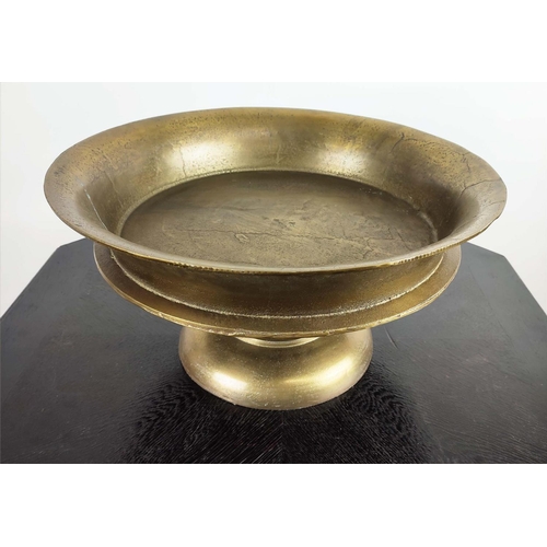 12 - TAZZA, a pair, gilt metal, 50cm x 25.5cm. (2)