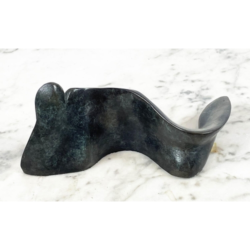 14 - RUTH BLOCH (Israeli b. 1951) Modernist bronze seated figure, signed and numbered 6/50, along with th... 