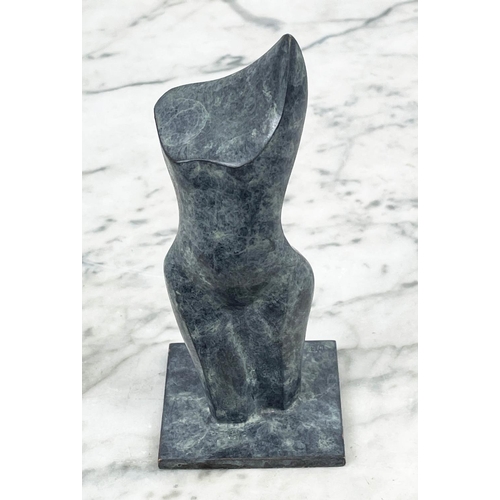 14 - RUTH BLOCH (Israeli b. 1951) Modernist bronze seated figure, signed and numbered 6/50, along with th... 