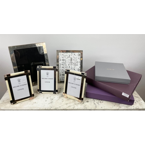 15 - WILLIAM YEOWARD PICTURE FRAMES, five various along with a Aerin Shagreen and brass picture frame and... 