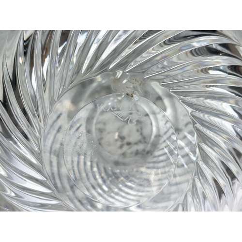 26 - ROGASKA CRYSTAL SPIRAL TWIST BOWL, boxed, a Dior fish carafe also boxed and eight spiral twist wine ... 