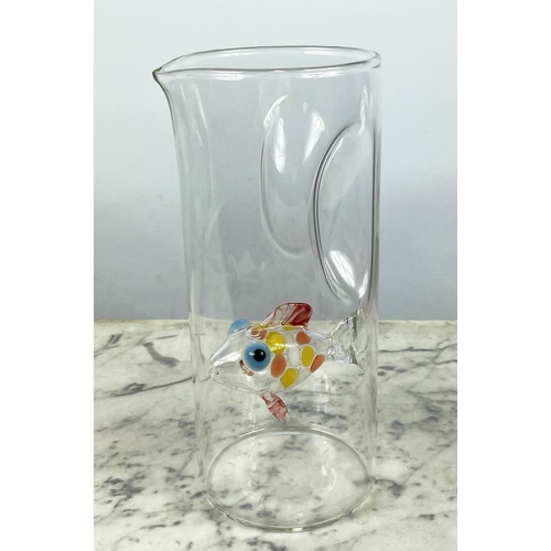 26 - ROGASKA CRYSTAL SPIRAL TWIST BOWL, boxed, a Dior fish carafe also boxed and eight spiral twist wine ... 