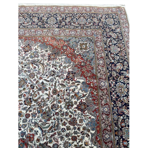 71 - FINE ISPHAHAN DESIGN CARPET, 430cm x 310cm.