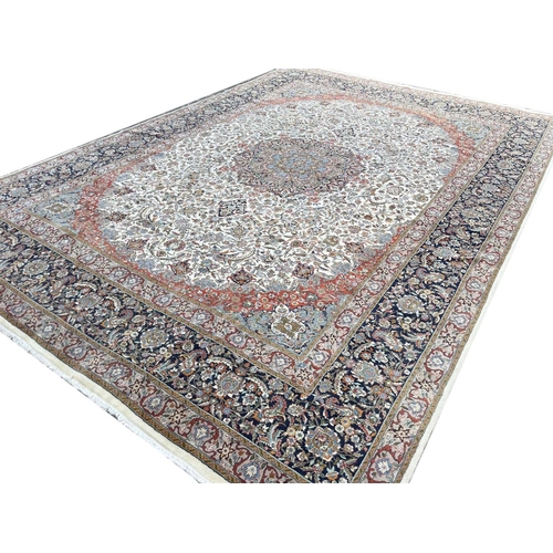 71 - FINE ISPHAHAN DESIGN CARPET, 430cm x 310cm.