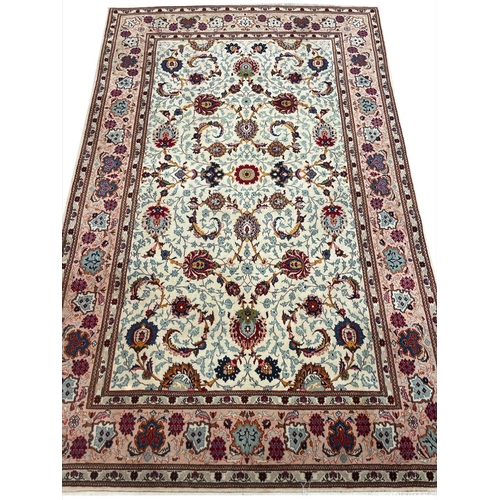 74 - FINE PERSIAN KURK KASHAN RUG, 211cm x 137cm.