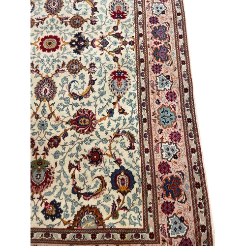 74 - FINE PERSIAN KURK KASHAN RUG, 211cm x 137cm.