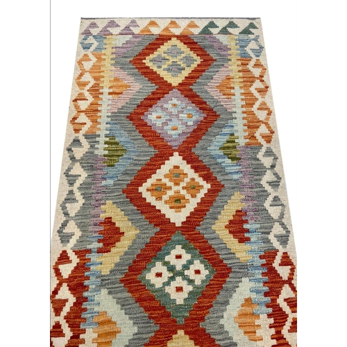 79 - CONTEMPORARY ANATOLIAN DESIGN KILIM RUNNER, 304cm x 82cm.