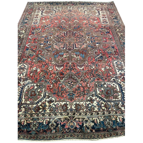 83 - PERSIAN HERIZ CARPET, 362cm x 265cm.