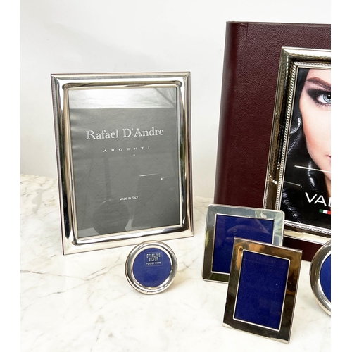 1 - CHRISTOFLE SILVER PLATED PICTURE FRAME, a Rafael D'Andre Angenti silver picture frame, a boxed burgu... 