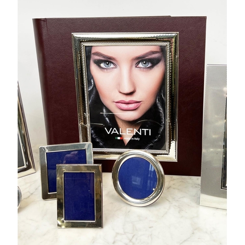 1 - CHRISTOFLE SILVER PLATED PICTURE FRAME, a Rafael D'Andre Angenti silver picture frame, a boxed burgu... 