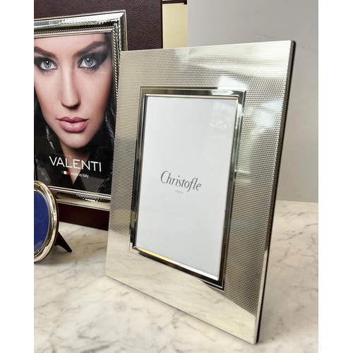 1 - CHRISTOFLE SILVER PLATED PICTURE FRAME, a Rafael D'Andre Angenti silver picture frame, a boxed burgu... 