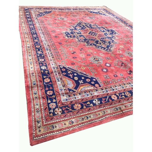 67 - ANTIQUE TURKISH OUSHAK CARPET, 430cm x 345cm.