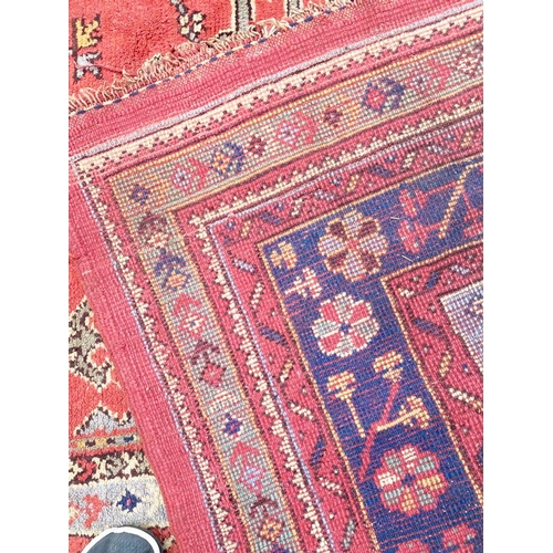 67 - ANTIQUE TURKISH OUSHAK CARPET, 430cm x 345cm.