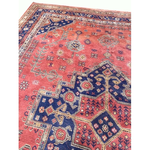 67 - ANTIQUE TURKISH OUSHAK CARPET, 430cm x 345cm.