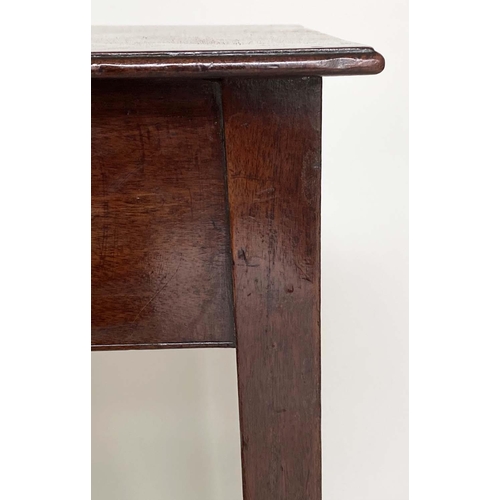 92 - WRITING TABLE, George III mahogany with frieze drawer and square tapering supports, 46cm D x 74cm H ... 