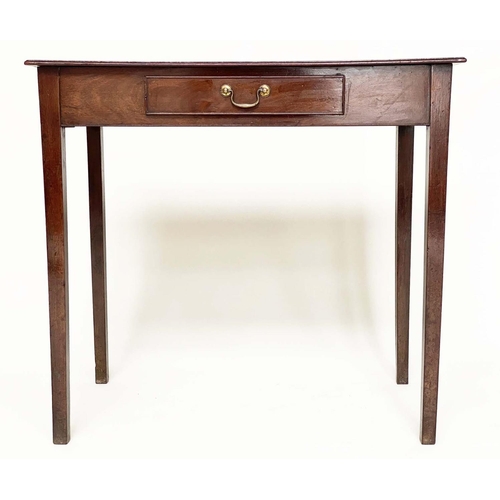 92 - WRITING TABLE, George III mahogany with frieze drawer and square tapering supports, 46cm D x 74cm H ... 