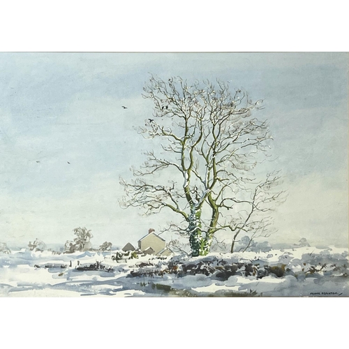 36 - FRANK EGGINTON (Irish 1908-1990), 'Snowscape country Antrim', watercolour, 37cm x 53cm, framed. (Sub... 