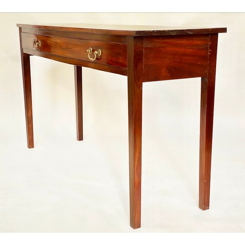 118 - HALL TABLE, 19th century rectangular mahogany with full width frieze drawer and fluted square sectio... 