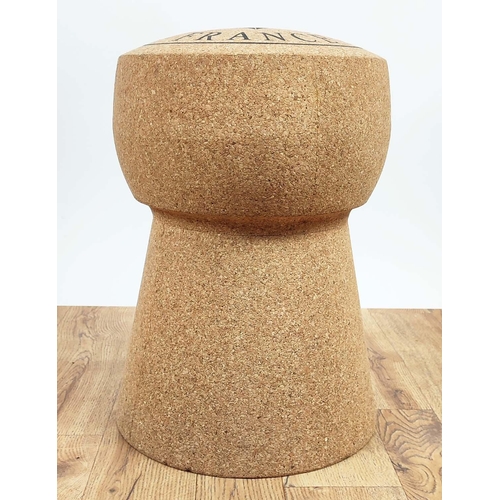 467 - CHAMPAGNE CORK STOOL, 50cm x 32cm diam.