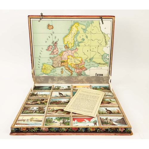 122 - 'THROUGH THE WORLD ON WINGS' BOARD GAME, 20th century comprising a selection of cards and six board ... 