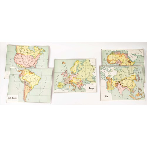 122 - 'THROUGH THE WORLD ON WINGS' BOARD GAME, 20th century comprising a selection of cards and six board ... 