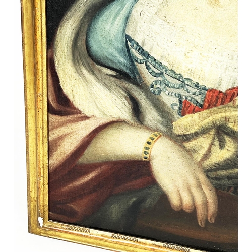 104 - MANNER OF PETRO LONGHI (Venice 1701-1785) 'Woman with a Mask', oil on canvas, 75cm x 60cm, framed.
