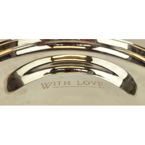 17 - A BRITANNIA SILVER PRESENTATION DISH, London 2000, makers mark 'W & H S', inscribed 'With Love' to c... 