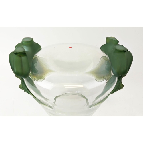 45 - LALIQUE 'ANTINEA' VASE, the conical shaped bowl raised on four green frosted female figures, signed ... 