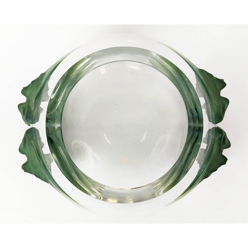 45 - LALIQUE 'ANTINEA' VASE, the conical shaped bowl raised on four green frosted female figures, signed ... 