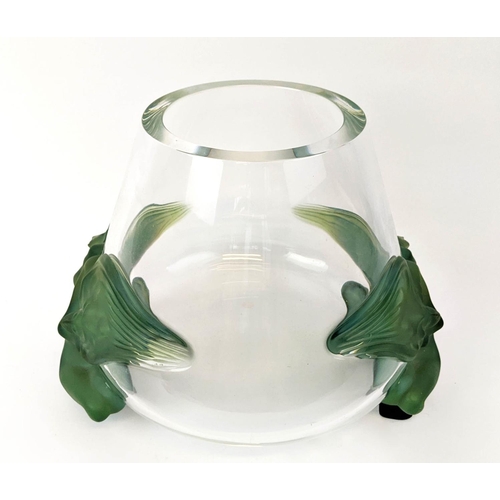 45 - LALIQUE 'ANTINEA' VASE, the conical shaped bowl raised on four green frosted female figures, signed ... 