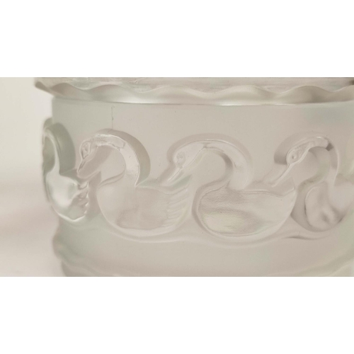 46 - COLLECTION OF LALIQUE GLASS, comprising a Hornflower dish, a frosted glass ashtray with box, a frost... 