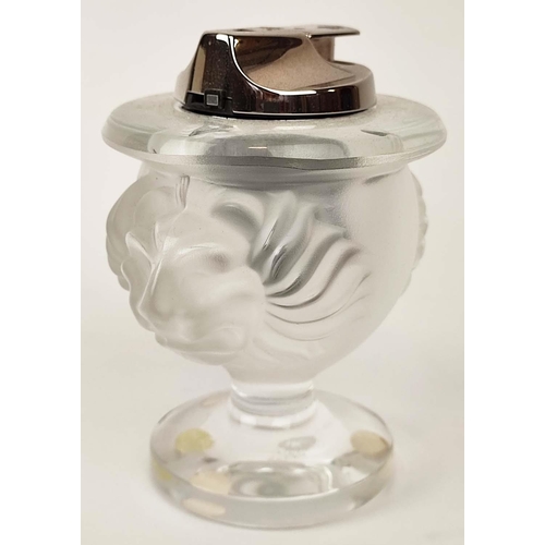 46 - COLLECTION OF LALIQUE GLASS, comprising a Hornflower dish, a frosted glass ashtray with box, a frost... 