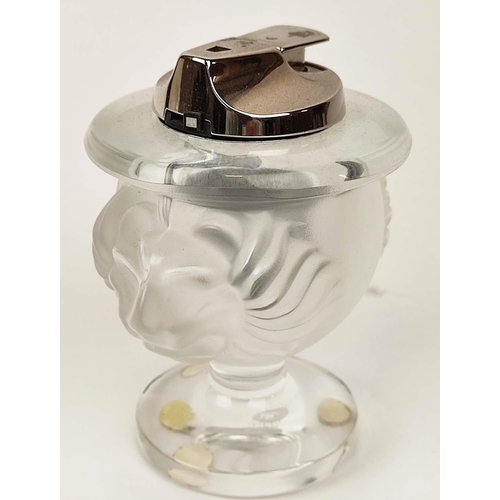 46 - COLLECTION OF LALIQUE GLASS, comprising a Hornflower dish, a frosted glass ashtray with box, a frost... 