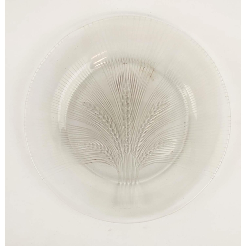 46 - COLLECTION OF LALIQUE GLASS, comprising a Hornflower dish, a frosted glass ashtray with box, a frost... 