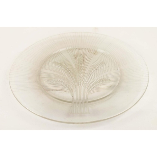 46 - COLLECTION OF LALIQUE GLASS, comprising a Hornflower dish, a frosted glass ashtray with box, a frost... 