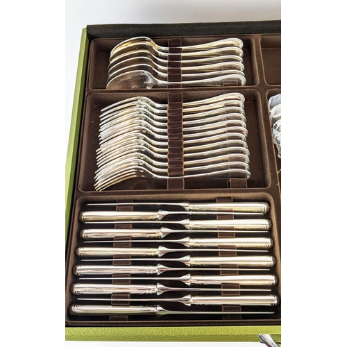 47 - A CHRISTOFLE IMPERIAL CANTEEN OF CUTLERY, Silver plate, fitted in a green canteen box, comprising 12... 