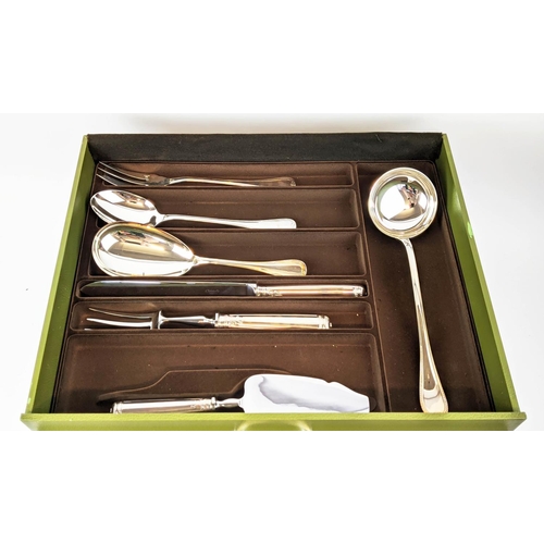 47 - A CHRISTOFLE IMPERIAL CANTEEN OF CUTLERY, Silver plate, fitted in a green canteen box, comprising 12... 