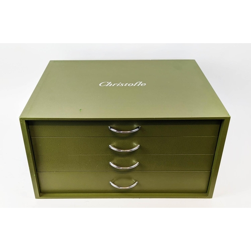 47 - A CHRISTOFLE IMPERIAL CANTEEN OF CUTLERY, Silver plate, fitted in a green canteen box, comprising 12... 