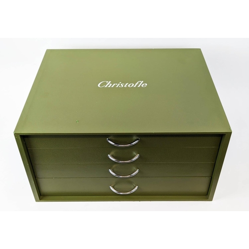 47 - A CHRISTOFLE IMPERIAL CANTEEN OF CUTLERY, Silver plate, fitted in a green canteen box, comprising 12... 