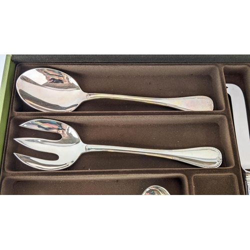 47 - A CHRISTOFLE IMPERIAL CANTEEN OF CUTLERY, Silver plate, fitted in a green canteen box, comprising 12... 