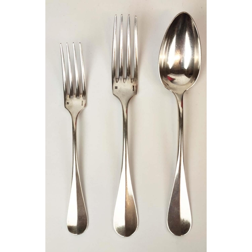 49 - CHRISTOFLE CANTEEN OF CUTLERY, early 20th century, comprising 12 dinner forks, 11 dinner knives, 12 ... 