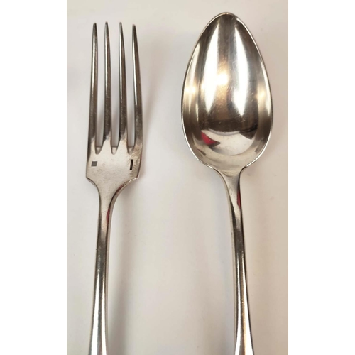 49 - CHRISTOFLE CANTEEN OF CUTLERY, early 20th century, comprising 12 dinner forks, 11 dinner knives, 12 ... 