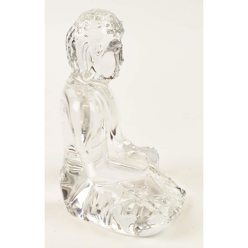 54 - LALIQUE MINIATURE GLASS FIGURES, collection of seven, comprising three clear frosted glass figures, ... 